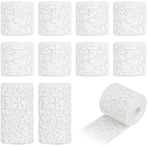PYserne 10 Rollen Gibsbindenden zum Basteln, 5/10cm*270cm Gips Binden Set, zum Basteln Modellbau, Schnell Trocknend