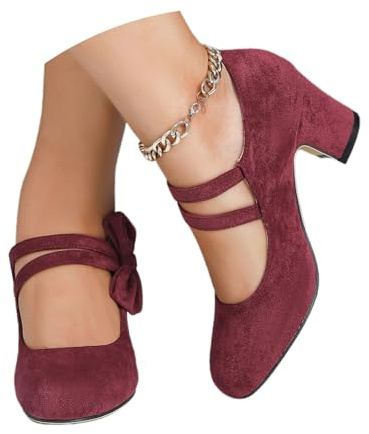 Bastwahl Pumps Damen Breite Füße Schuhe - Elegant Absatzschuhe Kleiner mit Absatz Hochzeitsschuhe Sommer Tanzschuhe Bequem Damenschuhe Halbschuhe Highheels Trachtenschuhe Für Riemchen Dirndl