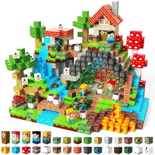 Annexfun Magnetische Bausteine 200 Teile Lernspielzeug Geschenk für Kinder | EIN aufregendes Untergrundabenteuer und eine Schatzsuche, Kontinuierliche Erkundung Magnetic blocks für Kinder ab 4-12 Jahren