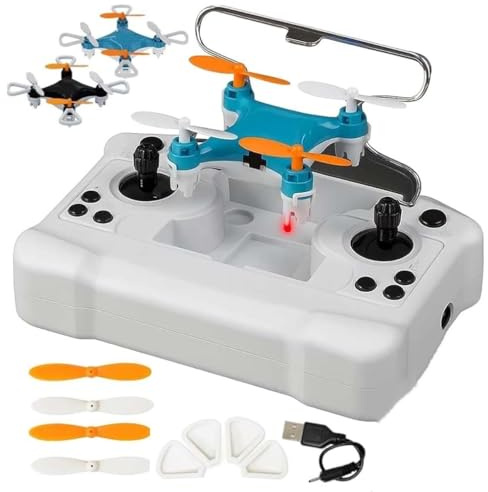 All-Ages Mini Drone with Easy Stunt Flights & 360° Tricks, Mini Drohne für Kinder, RC Drone mit Mehrfarbige LED Lichter & Höhenhalt, Quadrocopter mit 3D Flips für Kinder und Anfänger (Blau)