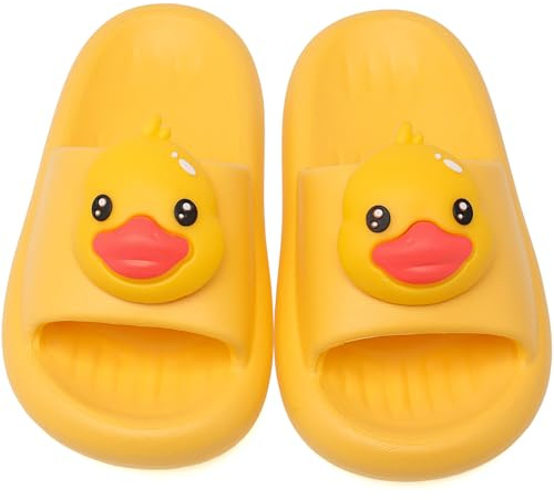 Vunavueya Ragazze Pantofole da Spiaggia Antiscivolo Ragazzi Pantofole Mare Piscina Bambini Estive Eva Sandali a Punta Aperta Giallo Duck 24/25 EU_170