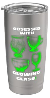 Besessen von leuchtendem Glas! Grünes Uranglas sammeln Doppelwandiger Edelstahl-Thermobecher