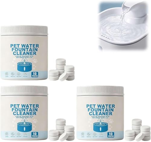 Gokame Pet Water Fountain Cleaner & Descaler Tablets, Scale Cleaning Effervescent Tablets, Tablets, Removes Limescale & Buildup, Cat Dog Fountain Pump Filter Cleaning Tablet,10 Count, Portable(3)