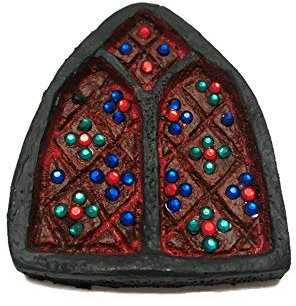 Gewoelbtes Hobbit-/ Feenfenster mit Strasssteinchen als Ergaenzung zu unserer Feenserie