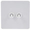 Schneider Electric Ultimate Screwless Flat Plate - Double Toggle 2 Way Light Switch, Single Pole, 10AX, GU1422TPW, Painted White