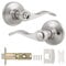 Probrico Internal Door Handle with Lock, Privacy Bathroom Door Lock with Thumb Turn Inside (No Keys), Bedroom Door Lever Lock, Brushed Nickel Interior Lockset, 1 Pack