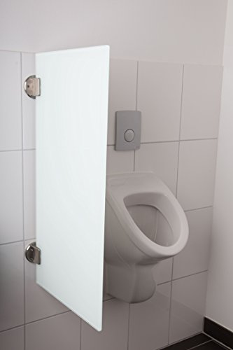 Kemmlit Urinal Trennwand Siena weiß aus ESG-Glas in klassischen Farben, Schamwand WC Herren, TÜV zertifiziert