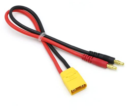 VUNIVERSUM Original Premium Lipo Akku Ladekabel mit XT90 Stecker 2 Pin Goldstecker Male auf 2x 4mm Stifte für Ladegerät 30cm 14AWG Kabel Modellbau