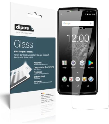 dipos 2x Displayschutzfolie 9H klar für Oukitel K10 | Bricht und splittert nicht, kein Echtglas, Anti-Shock, passt perfekt, kratzfest, blasenfrei, hüllenfreundlich, selbstklebend