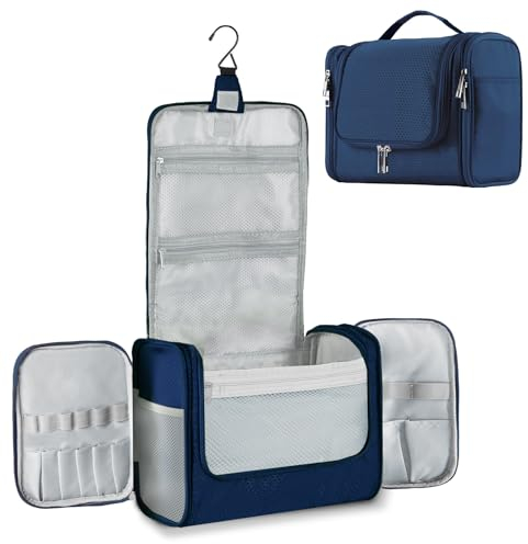 Extra große Kapazität Kulturbeutel zum Aufhängen für Männer und Frauen, tragbare, wasserdichte Badezimmer-Duschtasche, stabile Metallhaken Organizer Make-up-Tasche, blau (Blau) - 78526325