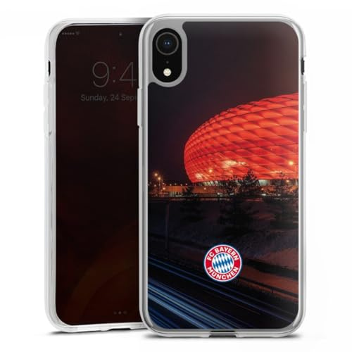Silikon Hülle kompatibel mit Apple iPhone Xr Case transparent Handyhülle FC Bayern München FCB Stadion