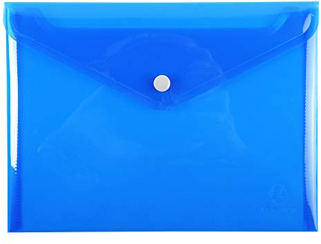 Exacompta 34440E Hülle Iderama mit Druckknopfverschluss aus flexiblem Kunststoff DIN A5 1 Stück Zufallsfarbe ideal für Büromaterial und Accesoires Federtasche Dokumentenmatte Etui