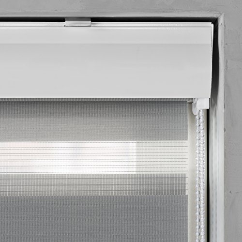 JalousieCrew Doppelrollo mit Kassette Farbe grau - Breite 40 bis 220 cm Länge 175 cm - Duo - Rollo (200 x 175 cm)