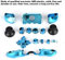 AMONIDA Vollständige Tastensätze Mod Ersatzteil für Microsoft Xbox One Controller 3,5-mm-Buchse, Galvanikstruktur, (Blau)