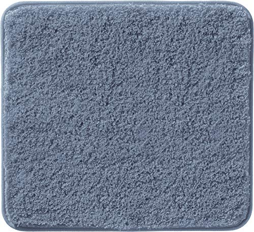 Erwin Müller WC-Vorlage, WC-Matte Rhodos Uni ohne Ausschnitt, rutschhemmend blau Größe 50x55 cm - ultraweich, extrem saugfähig, flusenarm