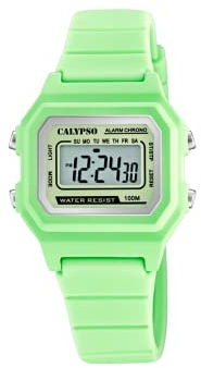 Calypso Uhr Für Unisex K5802/1 Digital Crush Multi Silikon Case Grün Silikon Band