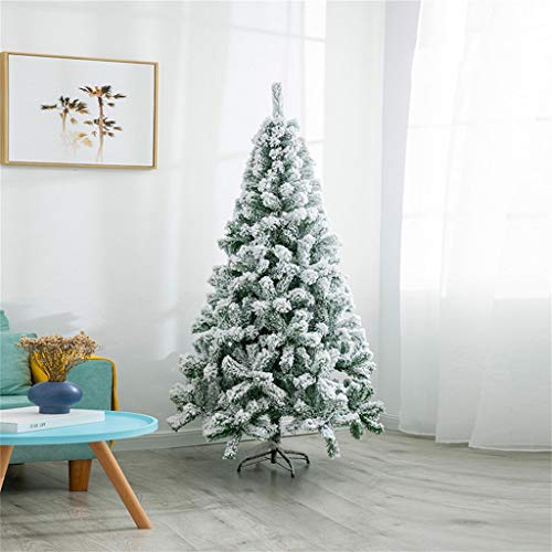 GJXJY Künstliche Beflockter Weihnachtsbaum, Fallender Schnee Im Innen- Und Außenbereich Verschlüsselte Weihnachtsbaumkiefer, Grün Und Weiß Geschmückter Weihnachtsbaum180cm/6ft-Normal