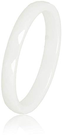 My Bendel Keramischer Ring facettiert weiß 3mm- Keramikring für Frauen - Ring ist unzerbrechlich und verfärbt sich nicht - Bleibt glänzend und krazt nicht - mit Luxuriösen Geschenkverpackung