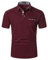 APAELEA Poloshirt Herren Kurzarm Einfarbig Freizeit Plaid Spleißen Golf T-Shirt,Weinrot,L