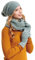 Hilltop Winter Kombi Set aus Winter Schal, passender Strickmütze und Handschuhe, 3-tlg., Farbe:Stone