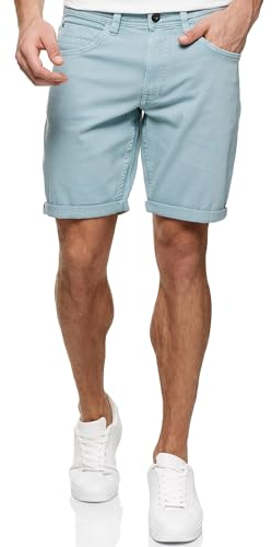 Indicode Herren Page Jeans Shorts mit 5 Taschen | Herrenshorts Used Look für Männer Blue Wave, L
