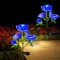 XRR Solarleuchten Garten Deko,2 Stück Solar Rose Lichter für Außen Wasserdicht Solarlampen mit 10LED, LED Solar Gartenleuchte für Garten, Büsche, Rasenflächen, Zäune,Rasen,Terrasse（Blau）