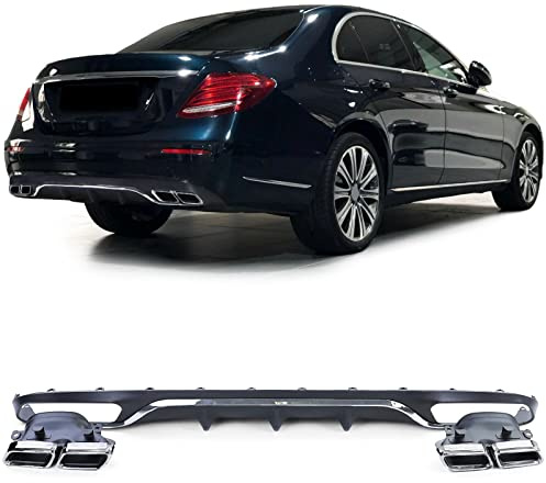 Sport Heckdiffusor mit Endrohren Chrom für Mercedes E Klasse W213 ohne AMG Line