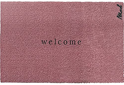 Mad about Mats Fußmatte ABEL, Türvorleger, Haustür, Outdoor und Indoor, mit Spruch Kwelcome Willkommen, Dusty Pink, Maschinenwaschbar, Pflegeleicht, rutschfest, 50 x 75 cm