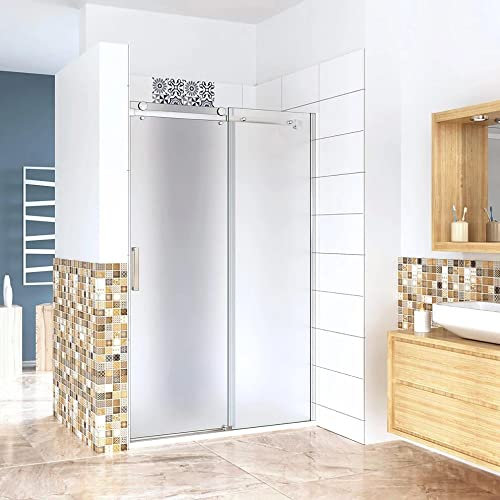 Box Doccia Per Nicchia Porta Scorrevole Ingresso Sinistro Vetro 8 mm Temperato Satinato Opaco Anticalcare 120x195 cm