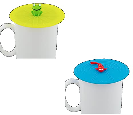 Pylones, Deckel für Becher / Tasse aus Silikon, 10 cm, 2 Stück