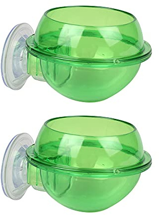 Houtokit 2Pcs Suction Cup Reptile Feeder,Chameleon Bowl, Worm Live Fodder Container Anti-Escape Reptile Cup, Reptile Water Dish Supplies for Lizard Bearded Dragon Gecko Snakes Iguana Suction Cup