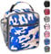 Apuucse Portable Insulated Lunch Bag with Side Mesh Pocket for Adults/Kids/Men/Women,Water-Resistant Leakproof Soft Cooler Bag Durable Thermal Lunch Box for Work/School/Picnic/Outdoor(Camo Blue)