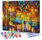Rubye® Malen nach Zahlen Erwachsene und Kinder [40 cm x 50 cm] - DIY Ölgemälde Leinwand Set - Inklusive Pinsel, Staffelei und Farben - Romantischer Park [Ohne Rahmen]