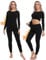 INNERSY Thermounterwäsche Damen Schwarz Ski Unterwäsche Frau Winter Funktionsunterwäsche Warm (S, Schwarz)