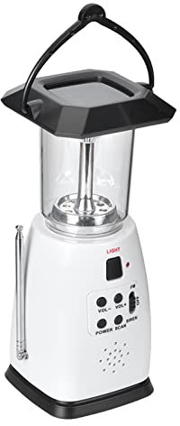 Solar FM Radio, Solar Power Handkurbel Tragbare LED Camping Laterne Taschenlampe Notruftelefone Ladegerät