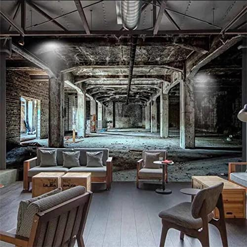 Nostalgische Verlassene Fabrik 3D Fototapete Zur Erweiterung Des Weltraums Tapete 3D Ktv Bar Industrielles Dekoratives Hintergrundbild 3D-400cm×280cm