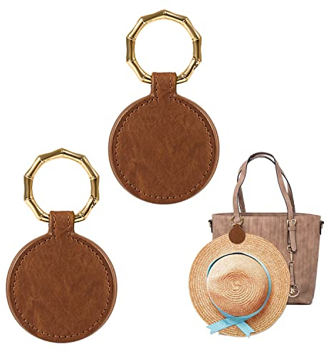 Savita 2 Magnetische Hutclips für Reisen, Tragbare Hutclips Taschen Huthalter Clips für Damen, Herren Huttaschen Reisen Outdoor-Zubehör (Braun)