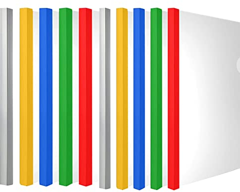 QSLKI 10 Feuilles Transparent Dossier du Fichier avec Reliure Barre Coulissante, Clair Chemise de Couvertures Rapports D'affichage, École Bureau Accueil Documents