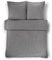 STUPENDO 3 teilig Bettwäsche Bettgarnitur Set 50% Baumwolle - 50% Viskose Qualität - 2 Kissenbezug 80x80 cm mit Reißverschluss Damast Streifen 1 cm Oeko-TEX® 200x220 cm (Grau DS-155)