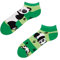 Dedoles Chaussettes Unisexe Homme Femme & Enfants beaucoup designs amusants gauche droite différent, couleur: Vert, motif: Panda et rayures (Socquettes pour baskets), taille: 39-42