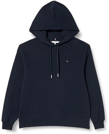 Tommy Hilfiger Damen Hoodie Flag On Chest mit Kapuze, Blau (Desert Sky), XL