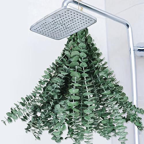 22 Stück getrocknetes Eukalyptus-Set für die Dusche – 43,2 cm große, konservierte Eukalyptusstiele, Duschpflanze, frische echte Eukalyptusblätter zum Aufhängen an der Dusche, künstliche