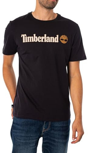 Timberland Men's Linear Logo T-Shirt, Black, XL