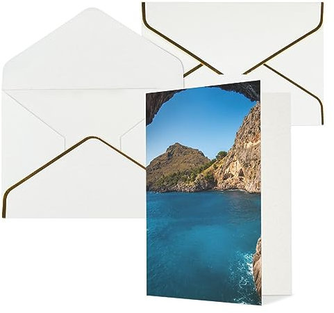 Bogen in Mallorca Spanien Druck Grußkarten mit Umschlägen Blanko Notizkarten Dankeskarten Geschenkkarte Perlglanz Papier Urlaubskarten Lustige Geburtstagskarten