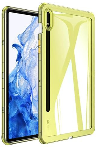 Étui pour tablette Samsung Galaxy Tab S8 11 2022, coque souple et transparente pour SM-X700/X706, absorption des chocs, coque fine et légère, jaune