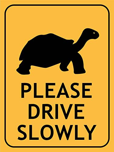 Schildkröte Bitte Fahren Sie Langsam Warnschild Dekoschild Zinnschild Beschilderung Für Innen Draußen 20X30cm