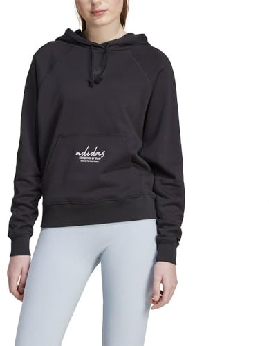 Adidas Signature Graphic Embroidery French Terry Loose Hoodie Felpa con Cappuccio Donna (Pacco da 1)