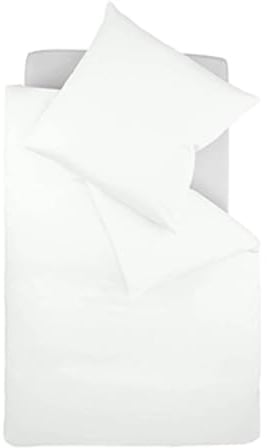 sleepling Satin Bettwäsche weiß, 1 x Bettbezug 135 x 200 cm + 1 x Kissenbezug 80 x 80 aus 100% seidig weicher Baumwolle, Bezug Bettdecke, 60 Grad, Ökotex 100, Made in EU