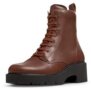 Camper Milah K400577, Botines con Cordones Mujer, Rojo Medio 011, 42 EU