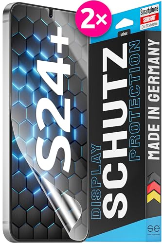2x se® Film de Protection 3D Transparent pour Samsung Galaxy S24 Plus, Auto-réparateur, Compatible Empreinte & FaceID, Installation Sans Bulles, Résistant aux Chocs et Rayures, Fabriqué en Allemagne